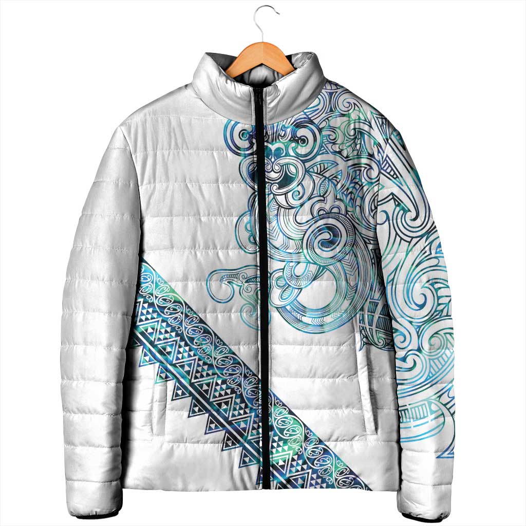 Kahui Whetu Paua shell Kowhaiwhai Taniko Personalised Padded Jacket Taniwha Maori Tribal Style