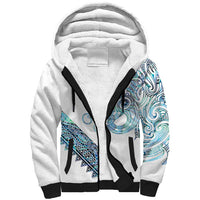 Kahui Whetu Paua shell Kowhaiwhai Taniko Personalised Sherpa Hoodie Taniwha Maori Tribal Style LT9 Unisex Blue - Polynesian Pride