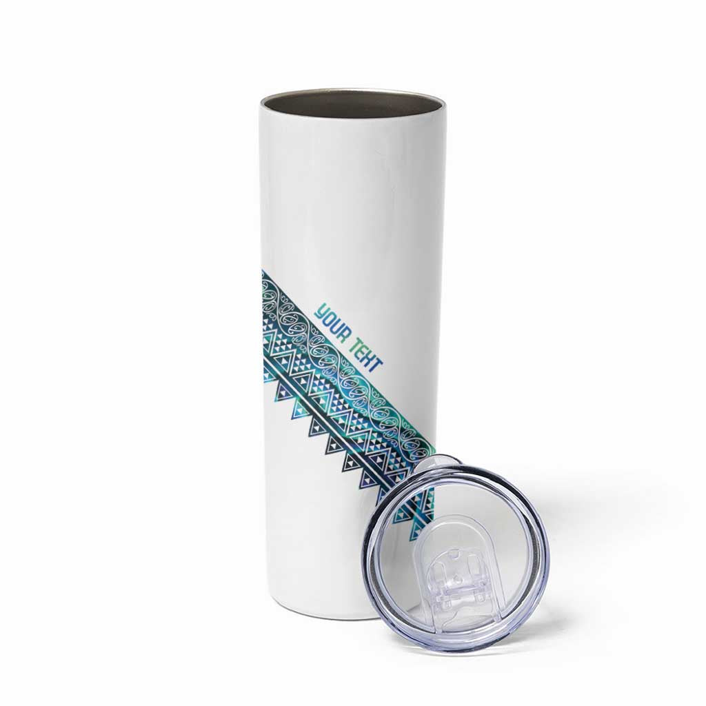 Kahui Whetu Paua shell Kowhaiwhai Taniko Personalised Skinny Tumbler Taniwha Maori Tribal Style LT9 - Polynesian Pride