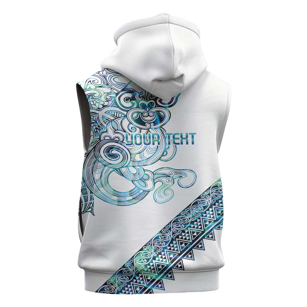 Kahui Whetu Paua shell Kowhaiwhai Taniko Personalised Sleeveless Hoodie Taniwha Maori Tribal Style LT9 - Polynesian Pride