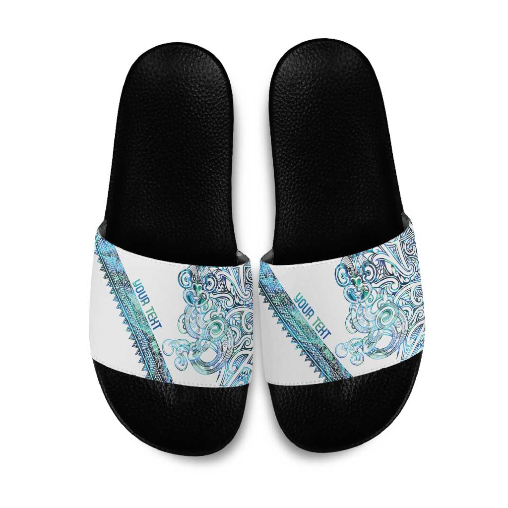 Kahui Whetu Paua shell Kowhaiwhai Taniko Personalised Slide Sandals Taniwha Maori Tribal Style