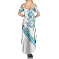 Kahui Whetu Paua shell Kowhaiwhai Taniko Personalised Summer Maxi Dress Taniwha Maori Tribal Style LT9 - Polynesian Pride