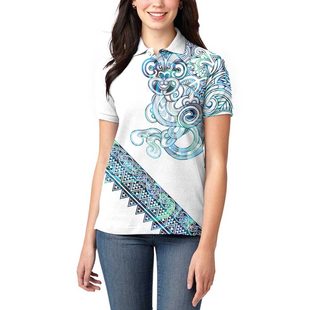 Kahui Whetu Paua shell Kowhaiwhai Taniko Personalised Women Polo Shirt Taniwha Maori Tribal Style LT9 - Polynesian Pride