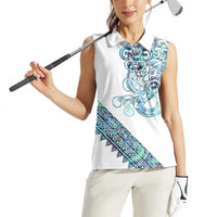 Kahui Whetu Paua shell Kowhaiwhai Taniko Personalised Women Sleeveless Polo Shirt Taniwha Maori Tribal Style LT9 - Polynesian Pride