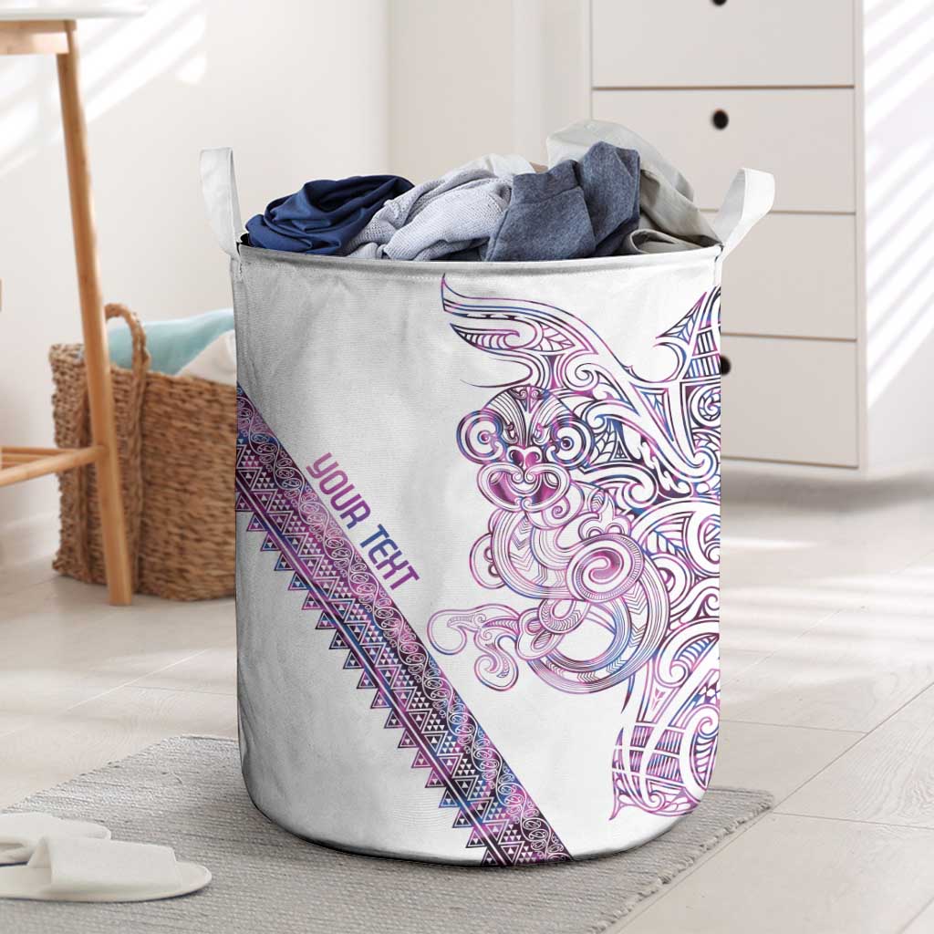 Mawhero Paua shell Kowhaiwhai Taniko Personalised Laundry Basket Taniwha Maori Tribal Style