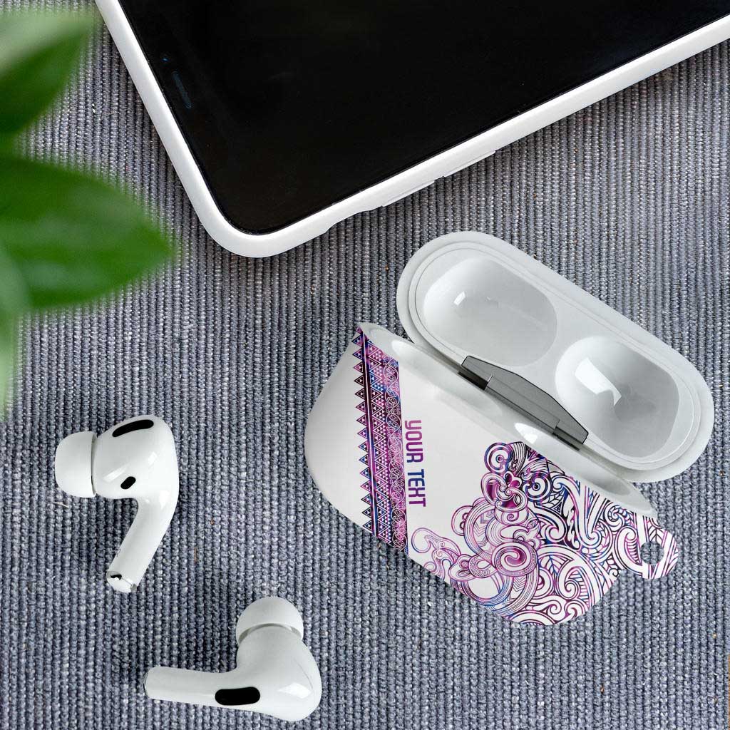 Mawhero Paua shell Kowhaiwhai Taniko Personalised AirPods Case Taniwha Maori Tribal Style LT9 - Polynesian Pride
