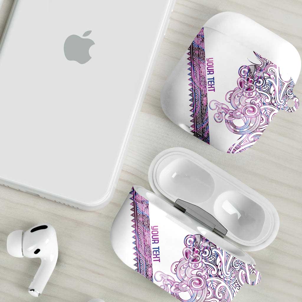 Mawhero Paua shell Kowhaiwhai Taniko Personalised AirPods Case Taniwha Maori Tribal Style LT9 - Polynesian Pride