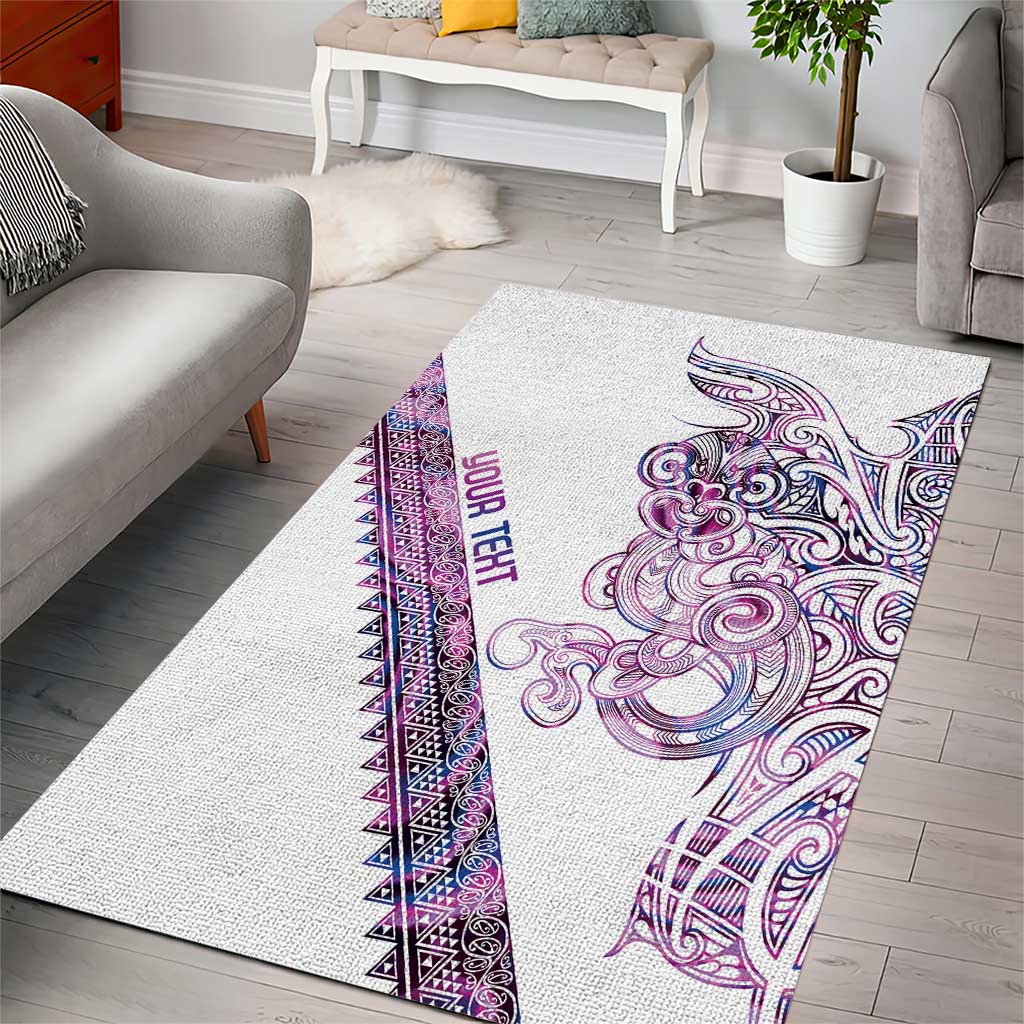 Mawhero Paua shell Kowhaiwhai Taniko Personalised Area Rug Taniwha Maori Tribal Style LT9 - Polynesian Pride
