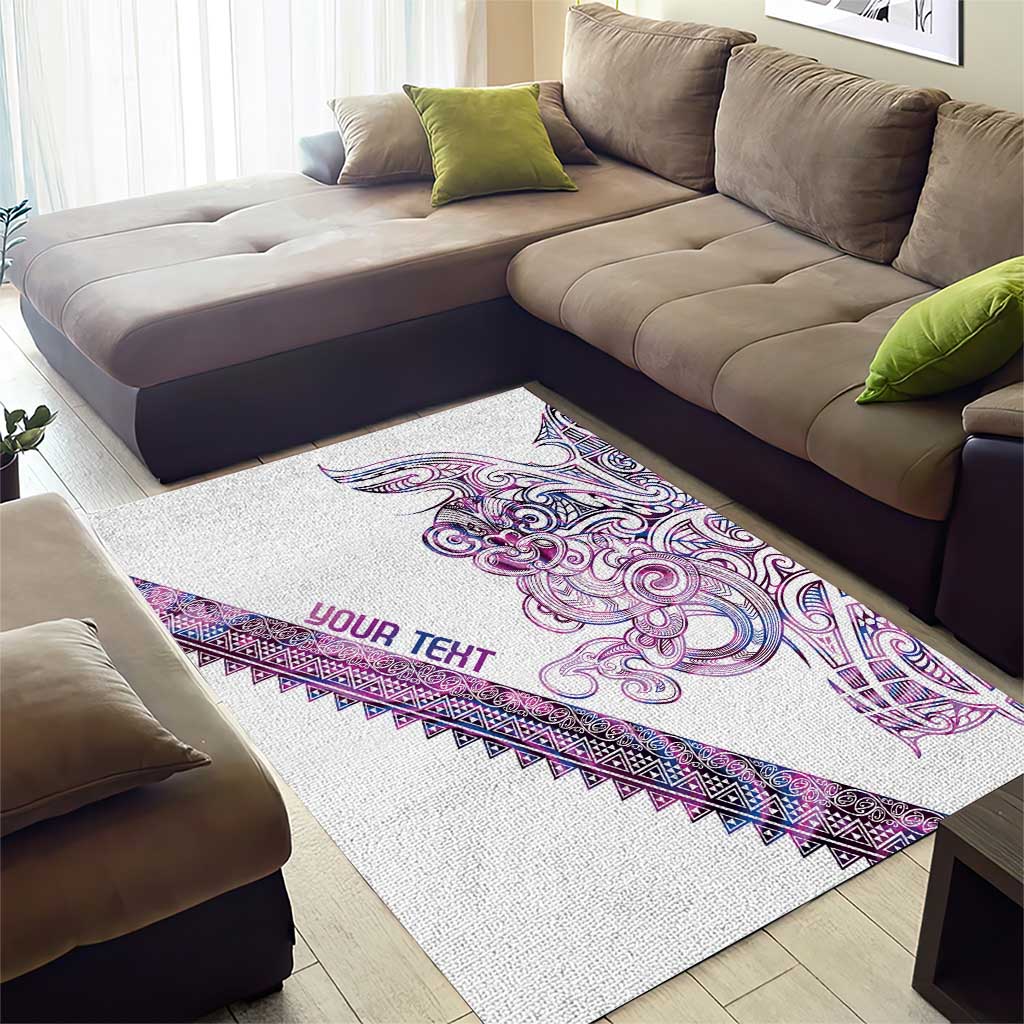 Mawhero Paua shell Kowhaiwhai Taniko Personalised Area Rug Taniwha Maori Tribal Style LT9 - Polynesian Pride