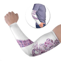 Mawhero Paua shell Kowhaiwhai Taniko Personalised Arm Sleeves Taniwha Maori Tribal Style LT9 Set of 2 Pink - Polynesian Pride