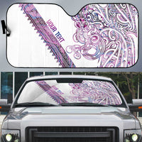 Mawhero Paua shell Kowhaiwhai Taniko Personalised Auto Sun Shade Taniwha Maori Tribal Style