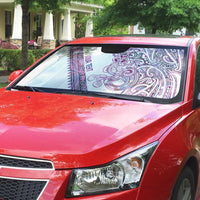 Mawhero Paua shell Kowhaiwhai Taniko Personalised Auto Sun Shade Taniwha Maori Tribal Style
