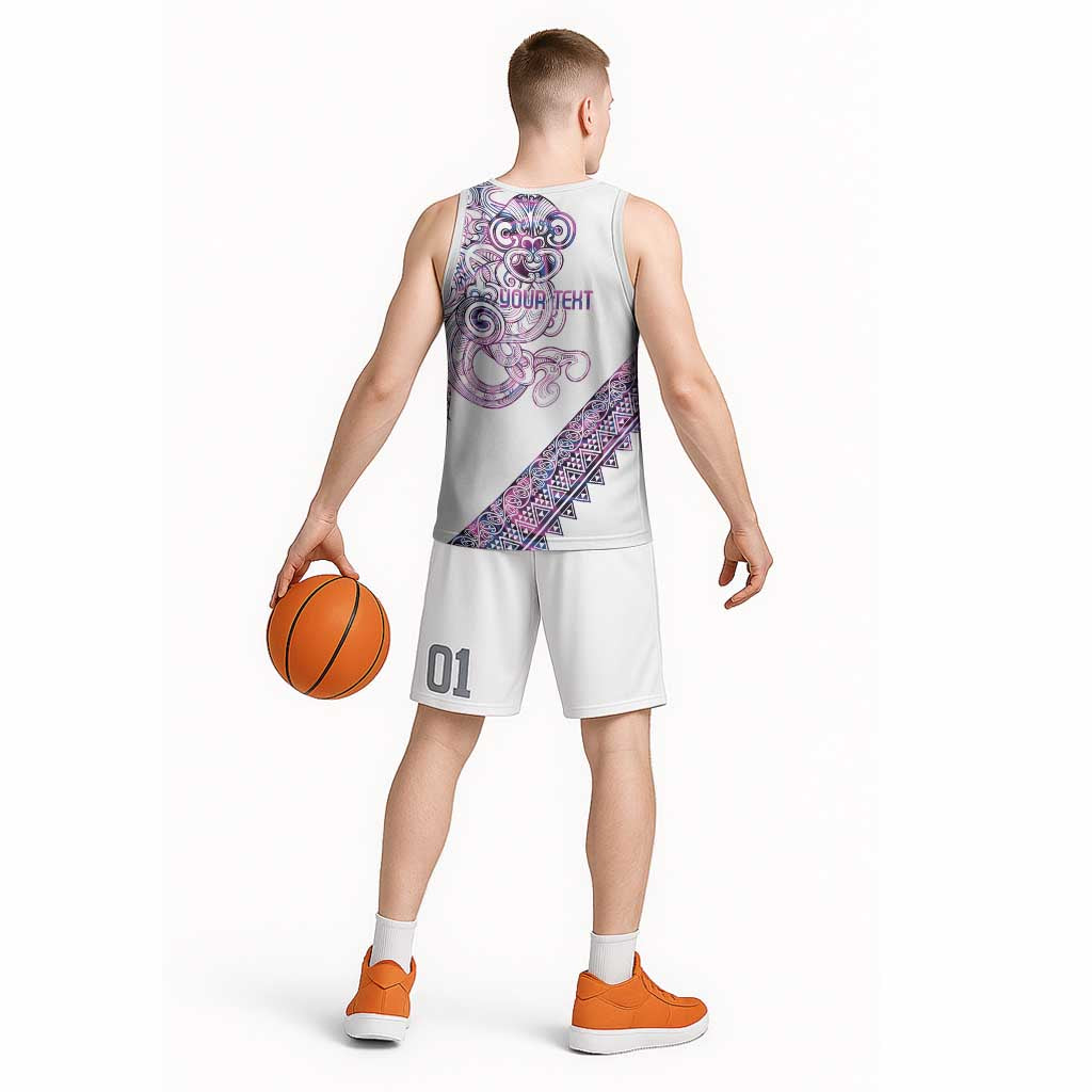 Mawhero Paua shell Kowhaiwhai Taniko Personalised Basketball Jersey Taniwha Maori Tribal Style LT9 - Polynesian Pride
