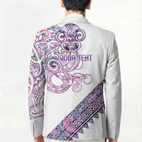 Mawhero Paua shell Kowhaiwhai Taniko Personalised Blazer Taniwha Maori Tribal Style