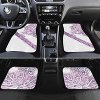 Mawhero Paua shell Kowhaiwhai Taniko Personalised Car Mats Taniwha Maori Tribal Style LT9 Set 4pcs Pink - Polynesian Pride