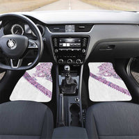 Mawhero Paua shell Kowhaiwhai Taniko Personalised Car Mats Taniwha Maori Tribal Style LT9 Set 2pcs - Front Pink - Polynesian Pride