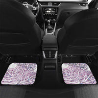 Mawhero Paua shell Kowhaiwhai Taniko Personalised Car Mats Taniwha Maori Tribal Style LT9 Set 2pcs - Back Pink - Polynesian Pride