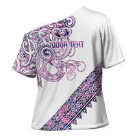 Mawhero Paua shell Kowhaiwhai Taniko Personalised Cross Shoulder Shirt Taniwha Maori Tribal Style LT9 - Polynesian Pride