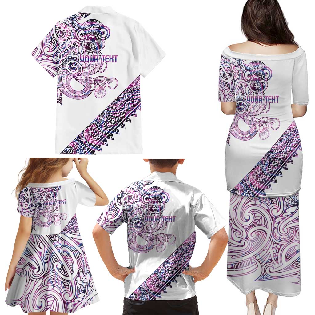 Mawhero Paua shell Kowhaiwhai Taniko Personalised Family Matching Puletasi and Hawaiian Shirt Taniwha Maori Tribal Style LT9 - Polynesian Pride