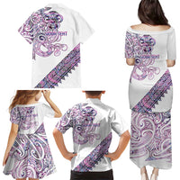 Mawhero Paua shell Kowhaiwhai Taniko Personalised Family Matching Puletasi and Hawaiian Shirt Taniwha Maori Tribal Style LT9 - Polynesian Pride