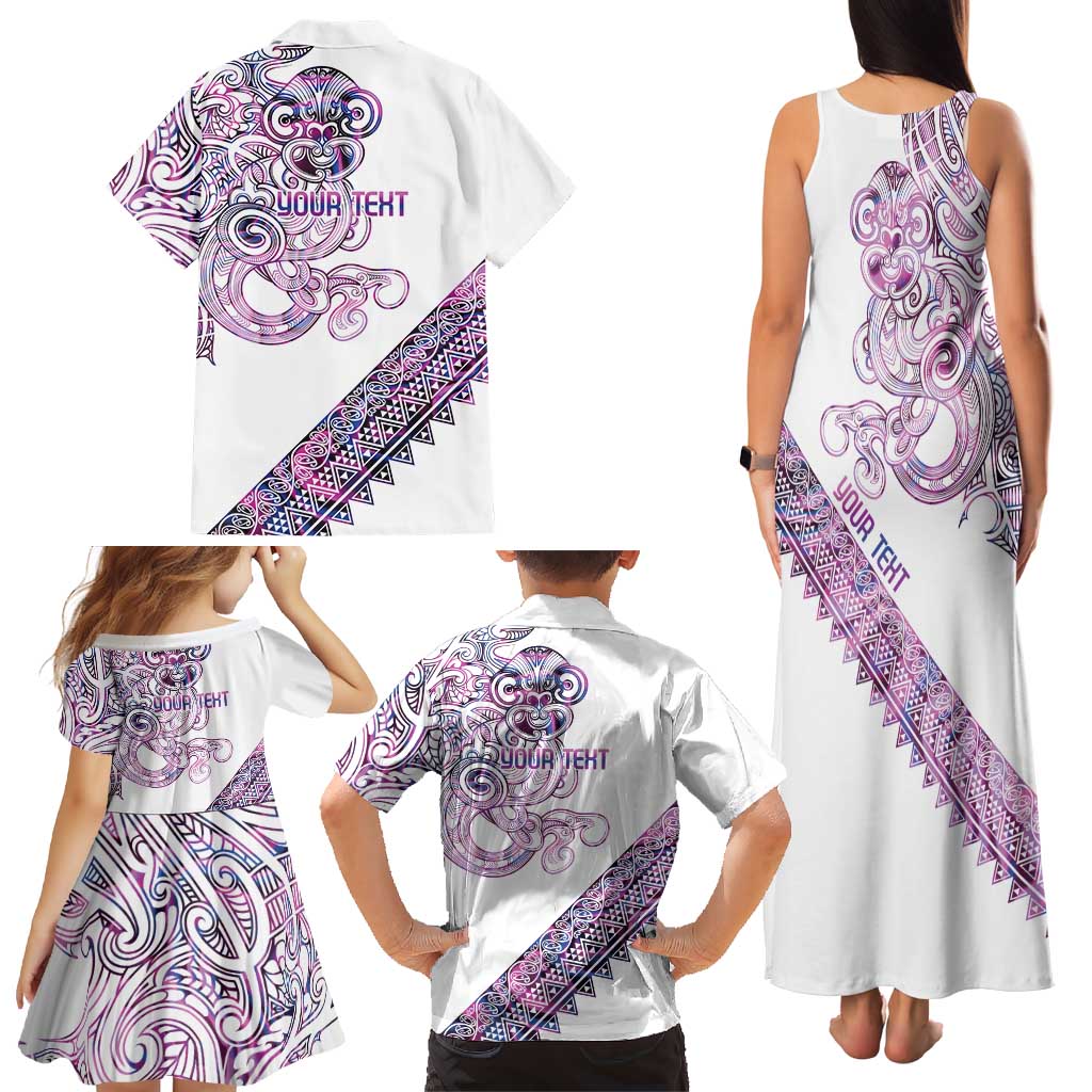 Mawhero Paua shell Kowhaiwhai Taniko Personalised Family Matching Tank Maxi Dress and Hawaiian Shirt Taniwha Maori Tribal Style LT9 - Polynesian Pride