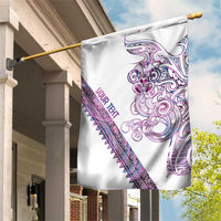 Mawhero Paua shell Kowhaiwhai Taniko Personalised Garden Flag Taniwha Maori Tribal Style LT9 House Flag Pink - Polynesian Pride