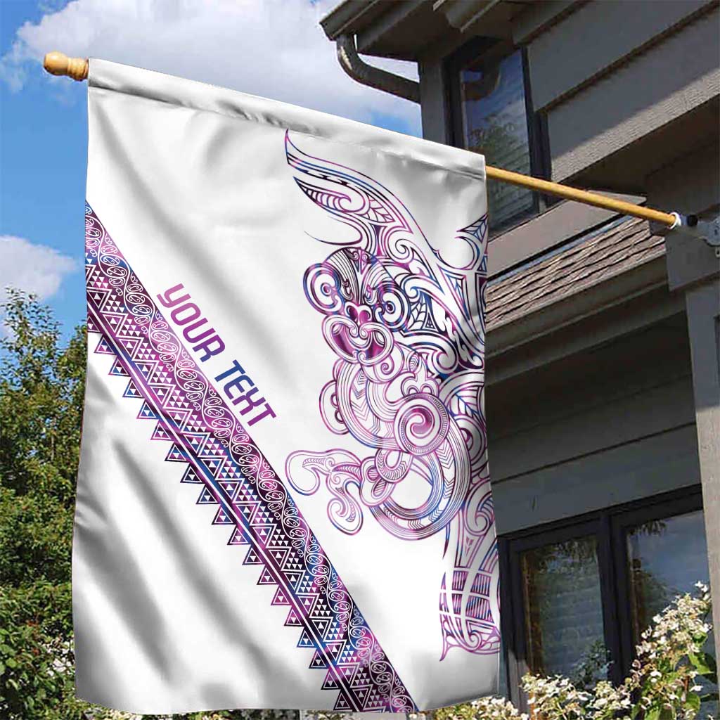 Mawhero Paua shell Kowhaiwhai Taniko Personalised Garden Flag Taniwha Maori Tribal Style LT9 - Polynesian Pride