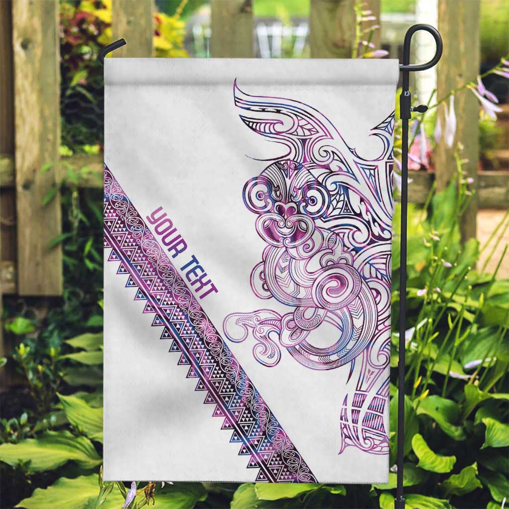 Mawhero Paua shell Kowhaiwhai Taniko Personalised Garden Flag Taniwha Maori Tribal Style LT9 Garden Flag Pink - Polynesian Pride