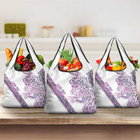 Mawhero Paua shell Kowhaiwhai Taniko Personalised Grocery Bag Taniwha Maori Tribal Style LT9 3-pack One Size Pink - Polynesian Pride