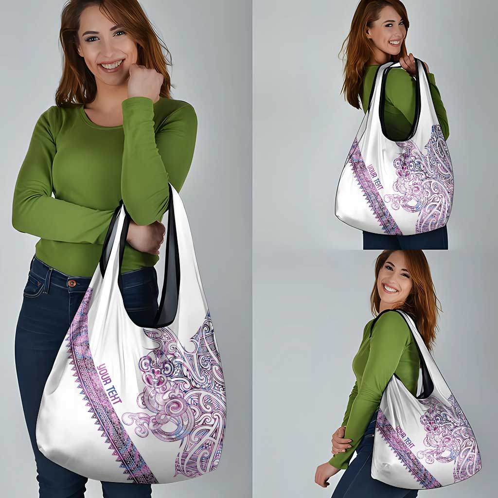 Mawhero Paua shell Kowhaiwhai Taniko Personalised Grocery Bag Taniwha Maori Tribal Style LT9 - Polynesian Pride