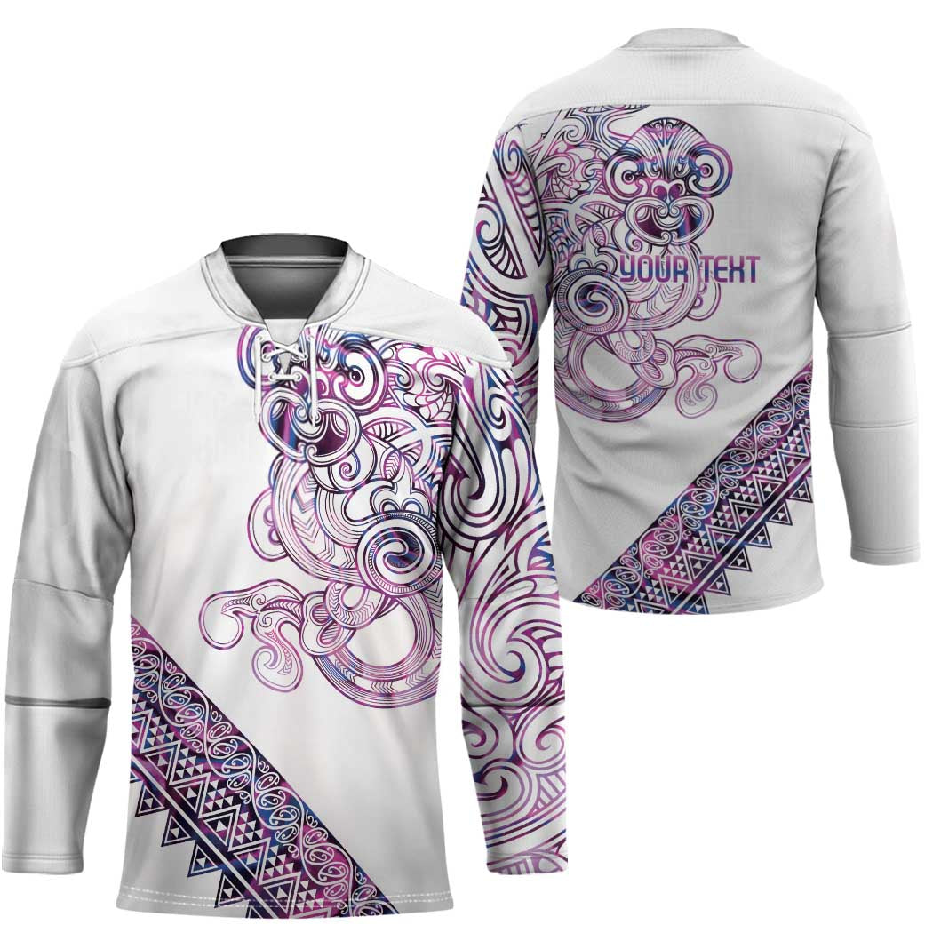Mawhero Paua shell Kowhaiwhai Taniko Personalised Hockey Jersey Taniwha Maori Tribal Style LT9 - Polynesian Pride