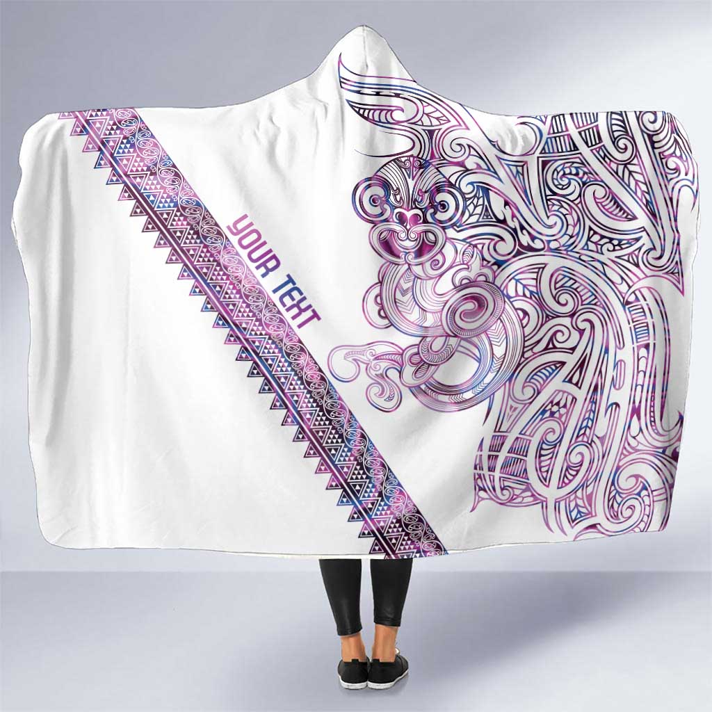 Mawhero Paua shell Kowhaiwhai Taniko Personalised Hooded Blanket Taniwha Maori Tribal Style LT9 One Size Pink - Polynesian Pride