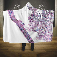 Mawhero Paua shell Kowhaiwhai Taniko Personalised Hooded Blanket Taniwha Maori Tribal Style LT9 - Polynesian Pride