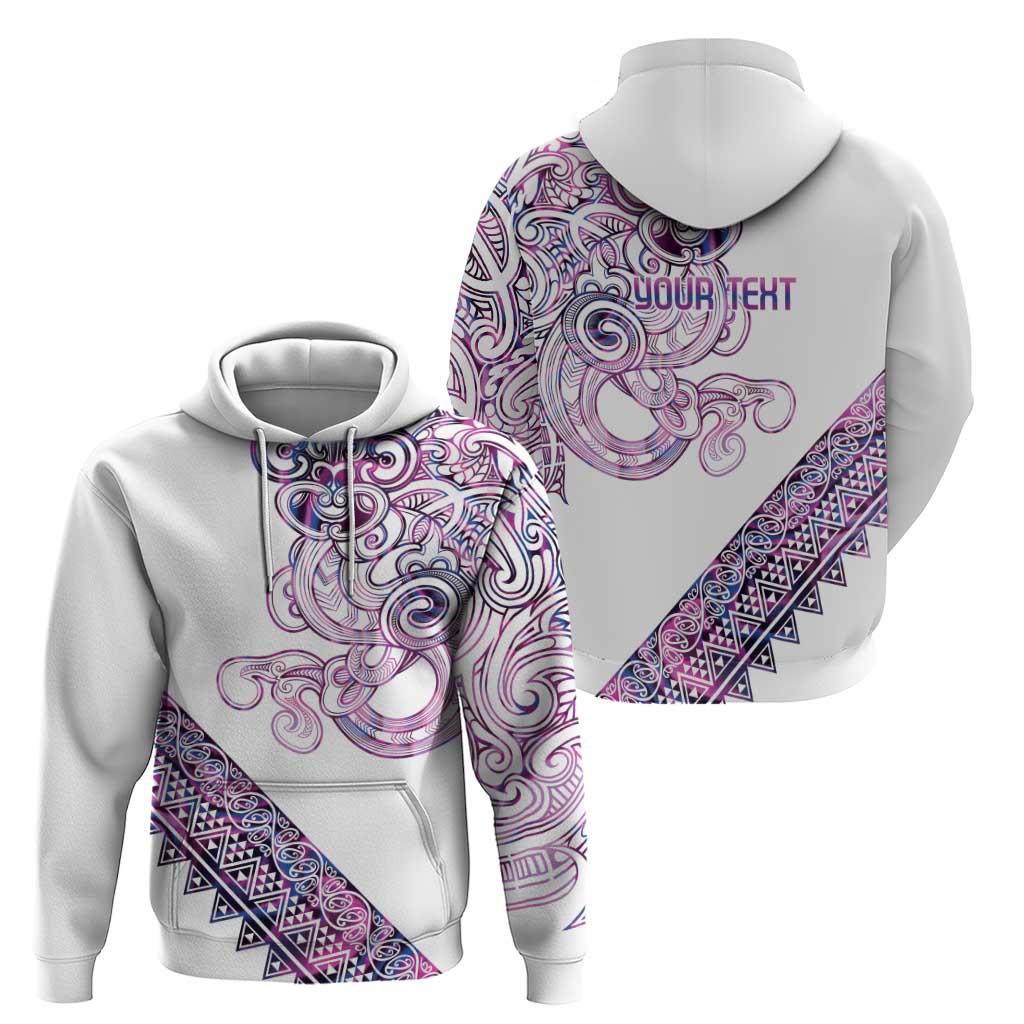 Mawhero Paua shell Kowhaiwhai Taniko Personalised Hoodie Taniwha Maori Tribal Style LT9 - Polynesian Pride