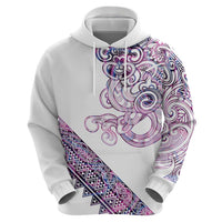 Mawhero Paua shell Kowhaiwhai Taniko Personalised Hoodie Taniwha Maori Tribal Style LT9 - Polynesian Pride