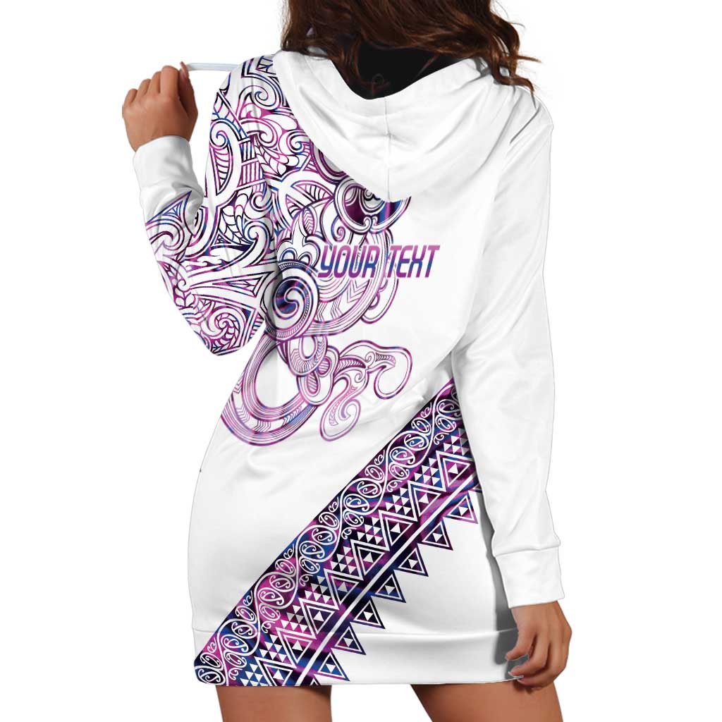 Mawhero Paua shell Kowhaiwhai Taniko Personalised Hoodie Dress Taniwha Maori Tribal Style LT9 - Polynesian Pride