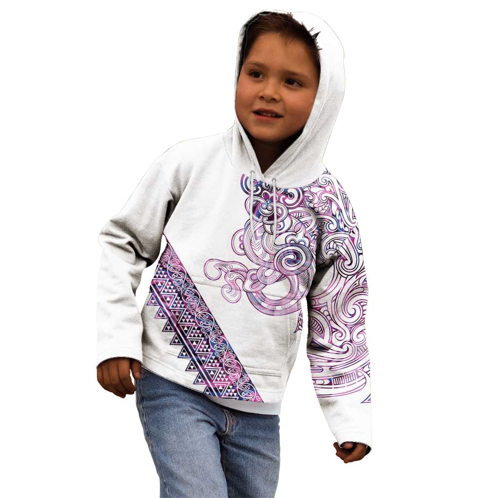 Mawhero Paua shell Kowhaiwhai Taniko Personalised Kid Hoodie Taniwha Maori Tribal Style LT9 - Polynesian Pride