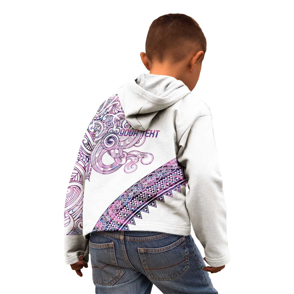 Mawhero Paua shell Kowhaiwhai Taniko Personalised Kid Hoodie Taniwha Maori Tribal Style LT9 - Polynesian Pride
