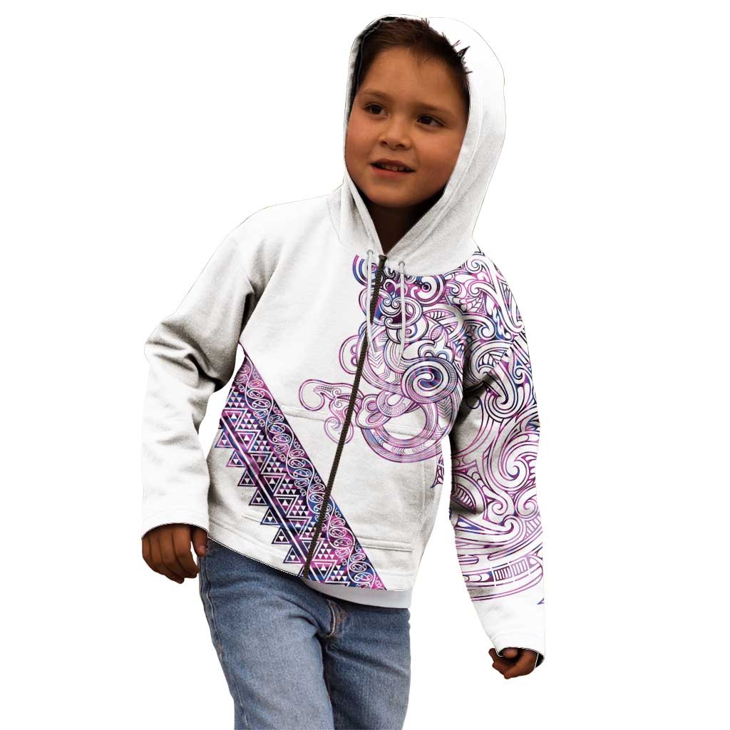 Mawhero Paua shell Kowhaiwhai Taniko Personalised Kid Hoodie Taniwha Maori Tribal Style LT9 - Polynesian Pride