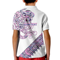 Mawhero Paua shell Kowhaiwhai Taniko Personalised Kid Polo Shirt Taniwha Maori Tribal Style LT9 - Polynesian Pride