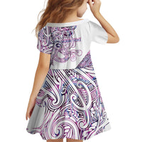 Mawhero Paua shell Kowhaiwhai Taniko Personalised Kid Short Sleeve Dress Taniwha Maori Tribal Style LT9 - Polynesian Pride