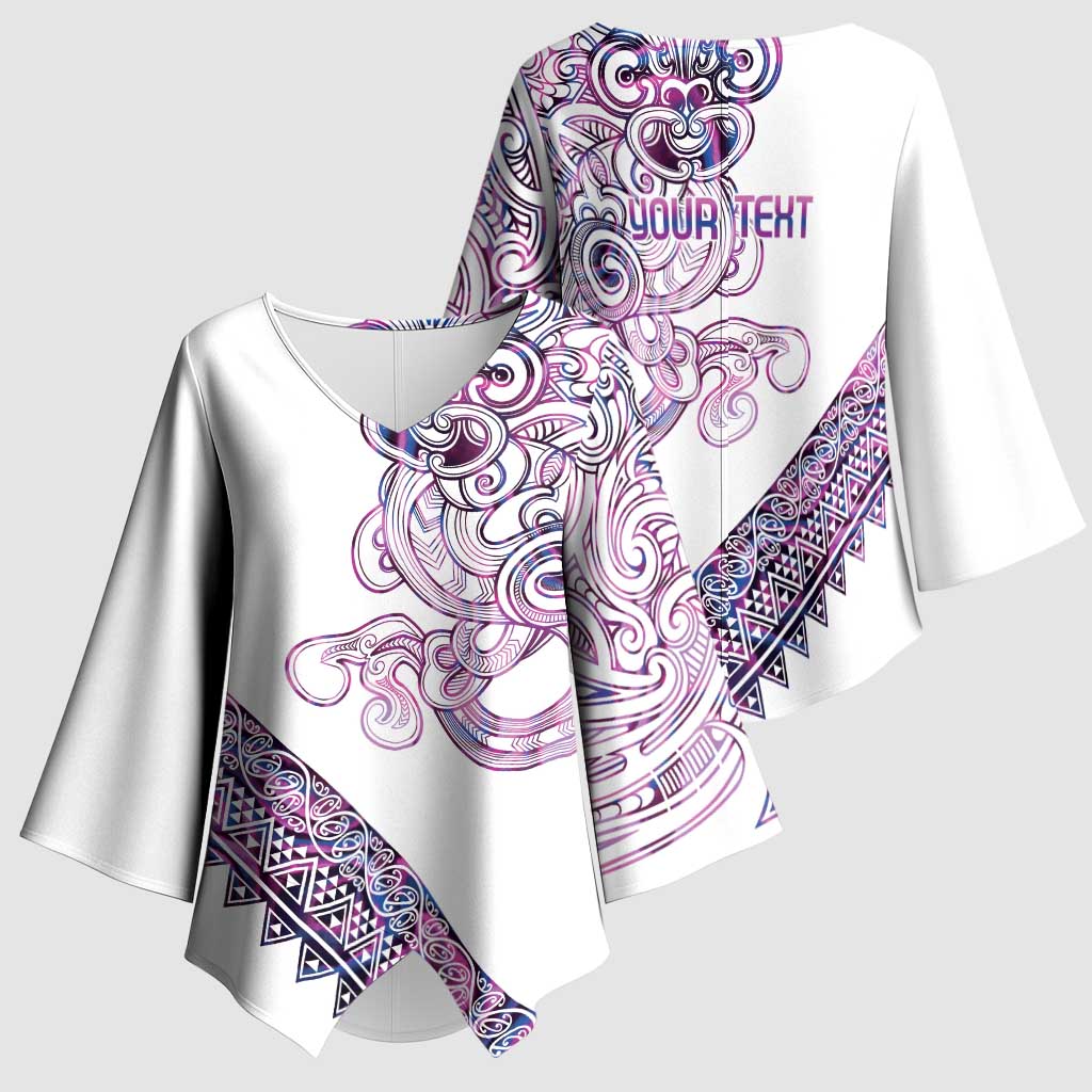 Mawhero Paua shell Kowhaiwhai Taniko Personalised Kimono Sleeve Blouse Taniwha Maori Tribal Style LT9 - Polynesian Pride