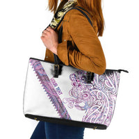 Mawhero Paua shell Kowhaiwhai Taniko Personalised Leather Tote Bag Taniwha Maori Tribal Style LT9 Pink - Polynesian Pride