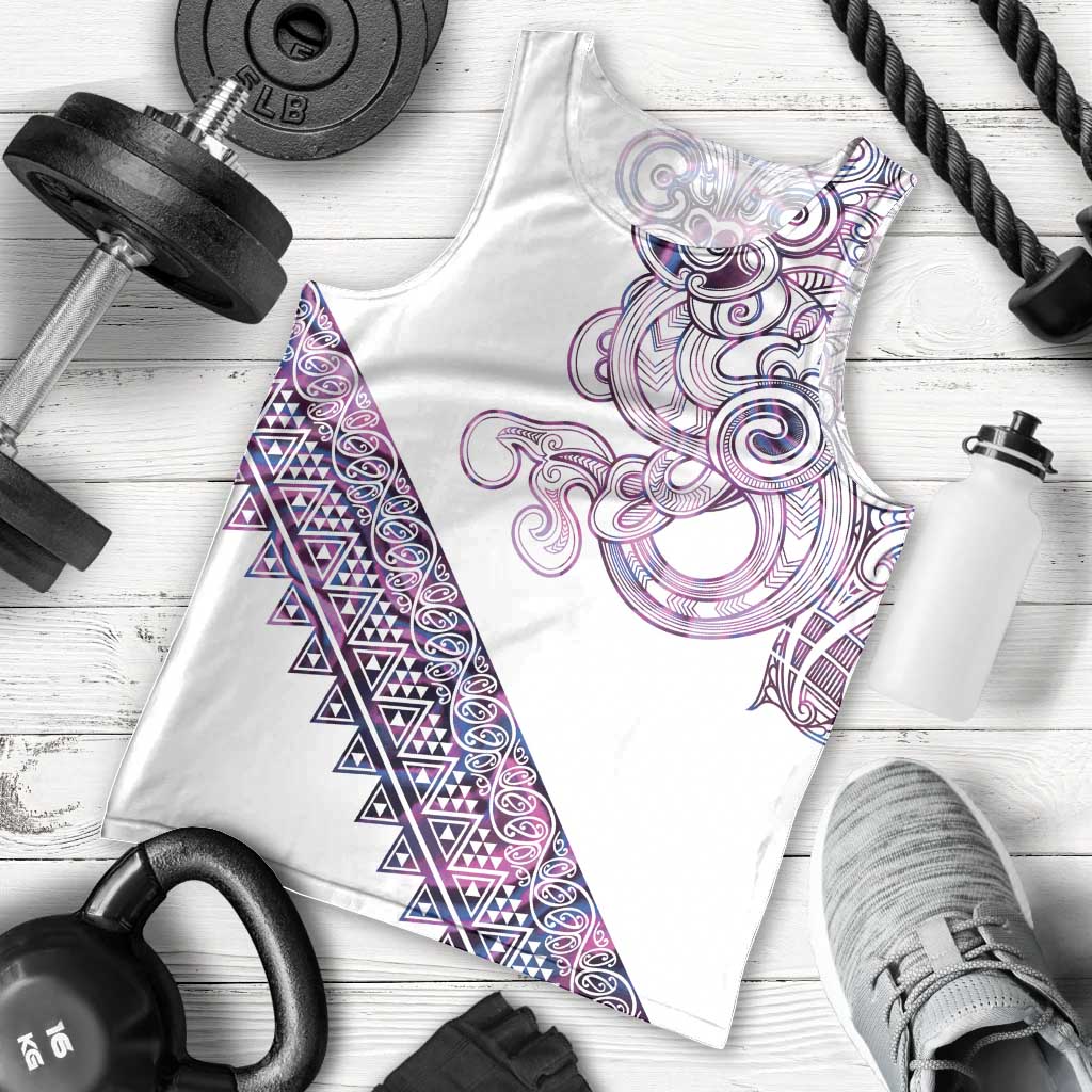 Mawhero Paua shell Kowhaiwhai Taniko Personalised Men Tank Top Taniwha Maori Tribal Style LT9 - Polynesian Pride