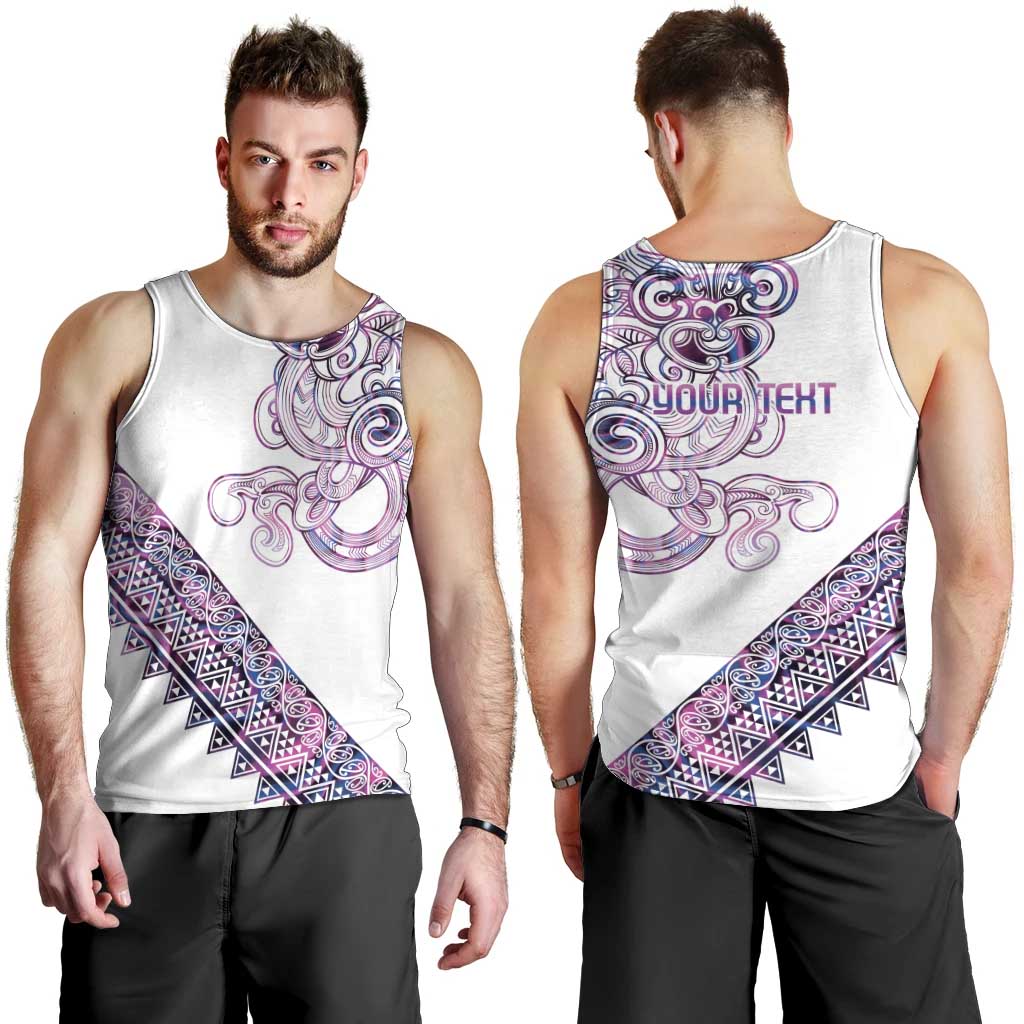 Mawhero Paua shell Kowhaiwhai Taniko Personalised Men Tank Top Taniwha Maori Tribal Style LT9 - Polynesian Pride