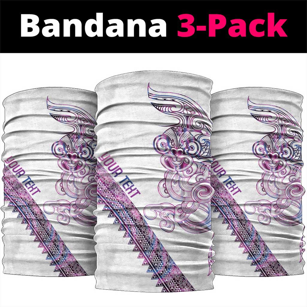 Mawhero Paua shell Kowhaiwhai Taniko Personalised Neck Gaiter Taniwha Maori Tribal Style LT9 package One Size: 25*50cm Pink - Polynesian Pride