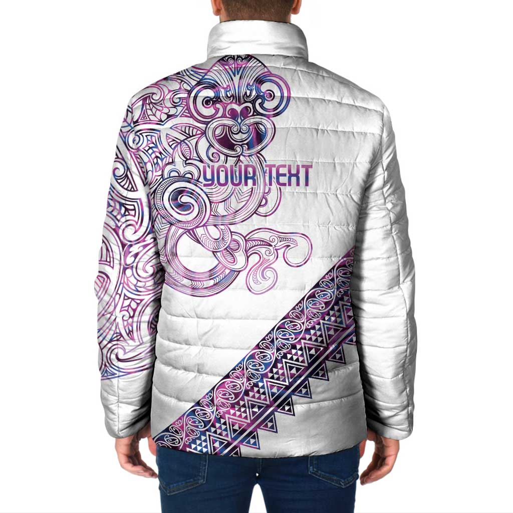 Mawhero Paua shell Kowhaiwhai Taniko Personalised Padded Jacket Taniwha Maori Tribal Style LT9 - Polynesian Pride