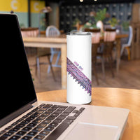 Mawhero Paua shell Kowhaiwhai Taniko Personalised Skinny Tumbler Taniwha Maori Tribal Style LT9 - Polynesian Pride