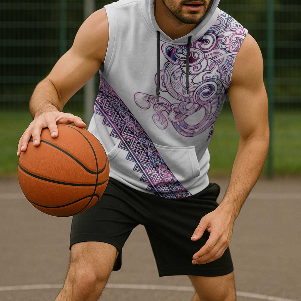 Mawhero Paua shell Kowhaiwhai Taniko Personalised Sleeveless Hoodie Taniwha Maori Tribal Style LT9 - Polynesian Pride