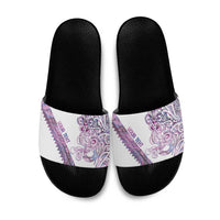 Mawhero Paua shell Kowhaiwhai Taniko Personalised Slide Sandals Taniwha Maori Tribal Style LT9 Pink - Polynesian Pride